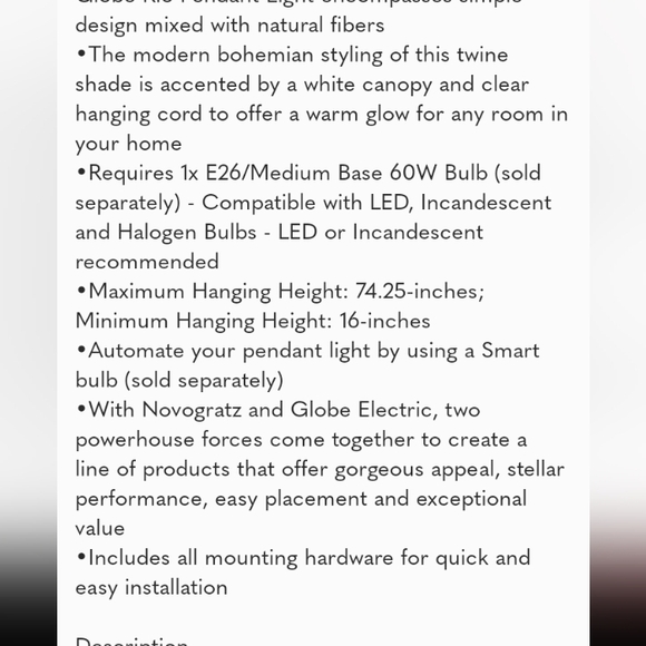 Bohemian Light Fixter Pendant Light Twine Shade Light Lamp - Picture 8 of 10